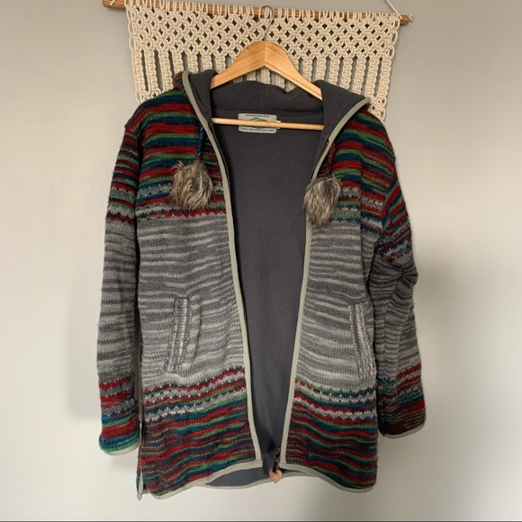 Laundromat Handmade in Nepal 100% Wool Zip Hoodie - Picture 6 of 16